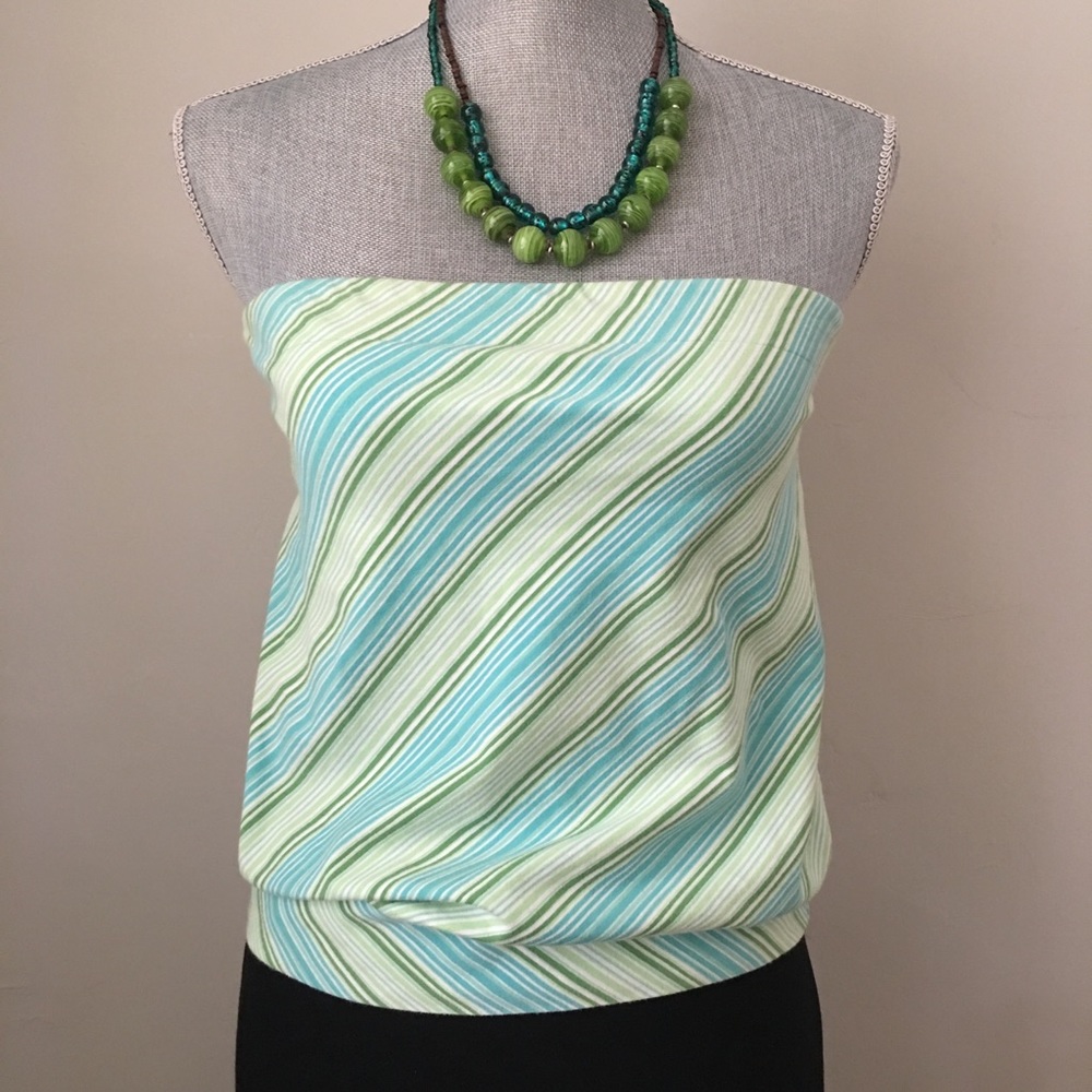 ☀️ ANN TAYLOR LOFT Tube Top - Ocean Blue & Green